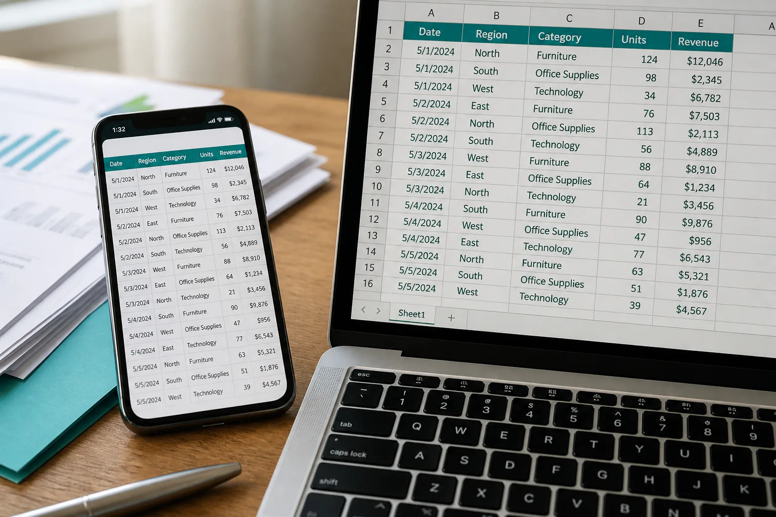 Screenshot of a table being converted into spreadsheet cells