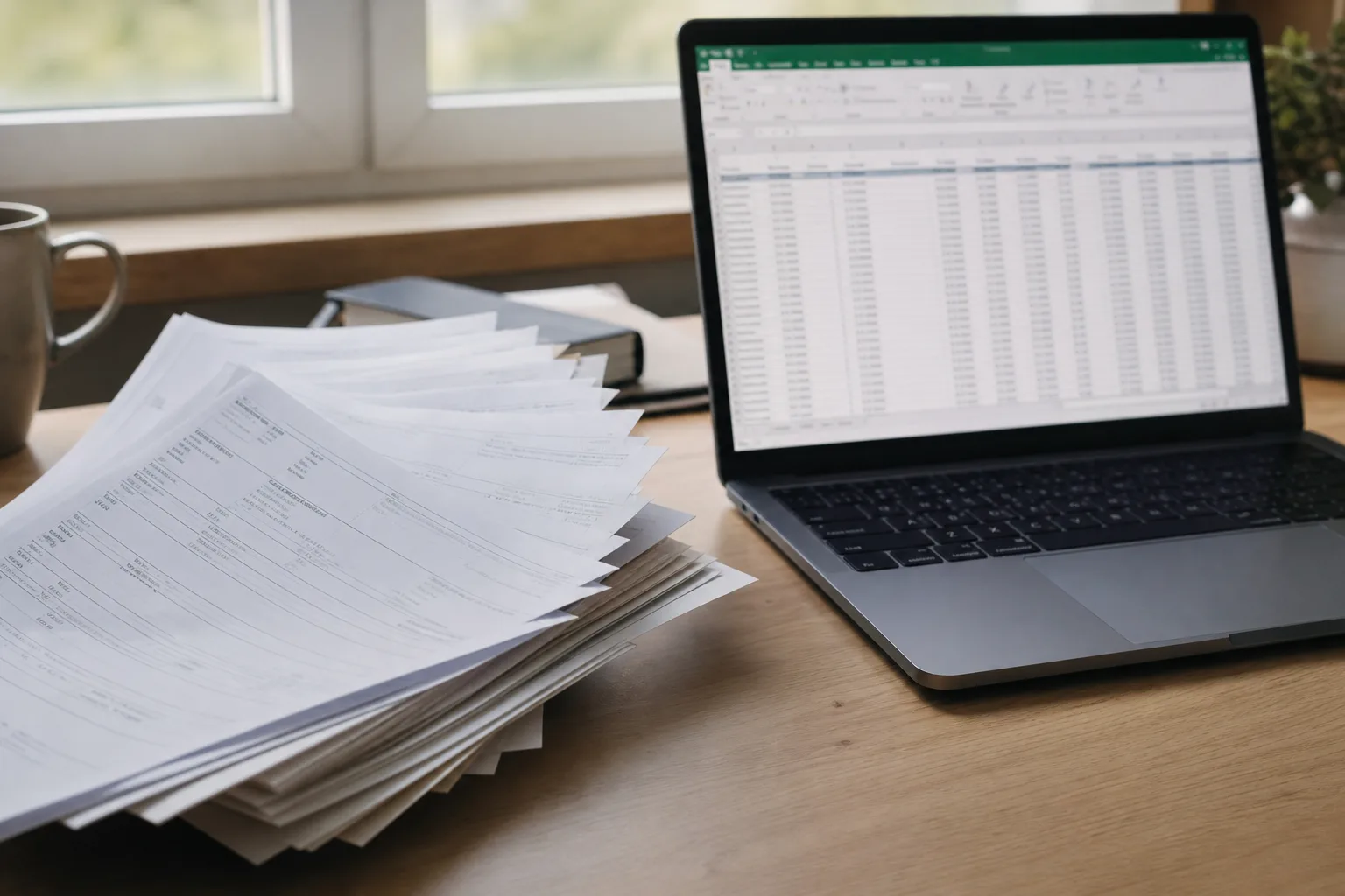 Scanned PDF pages converted into an Excel workbook