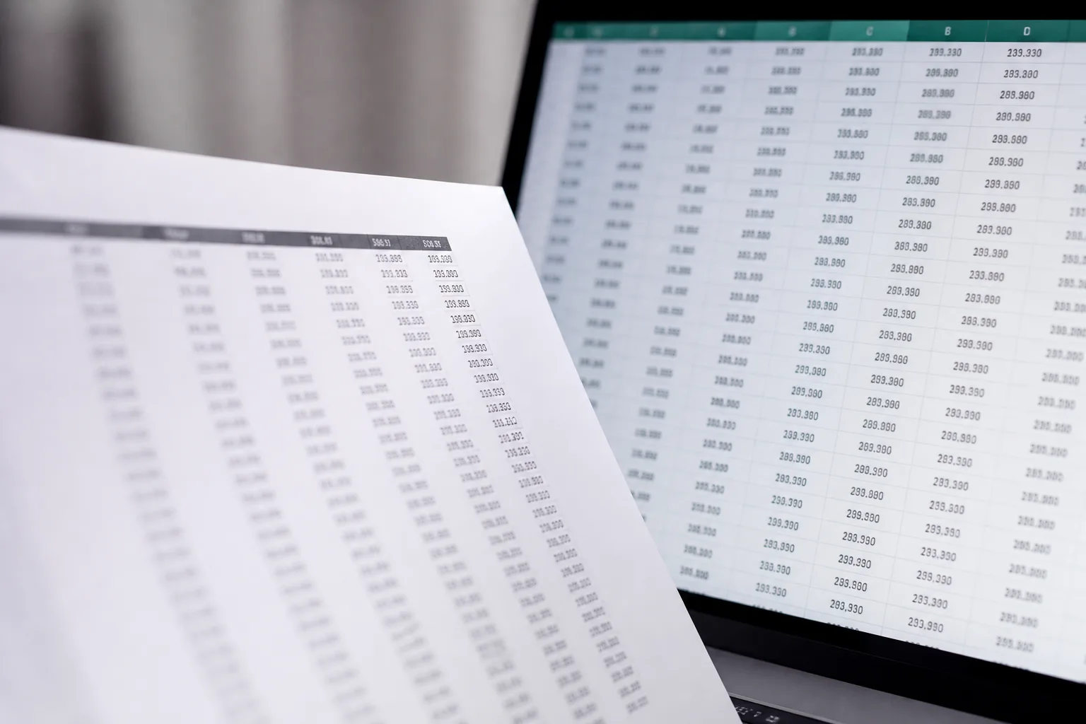 PDF table on paper extracted into spreadsheet columns