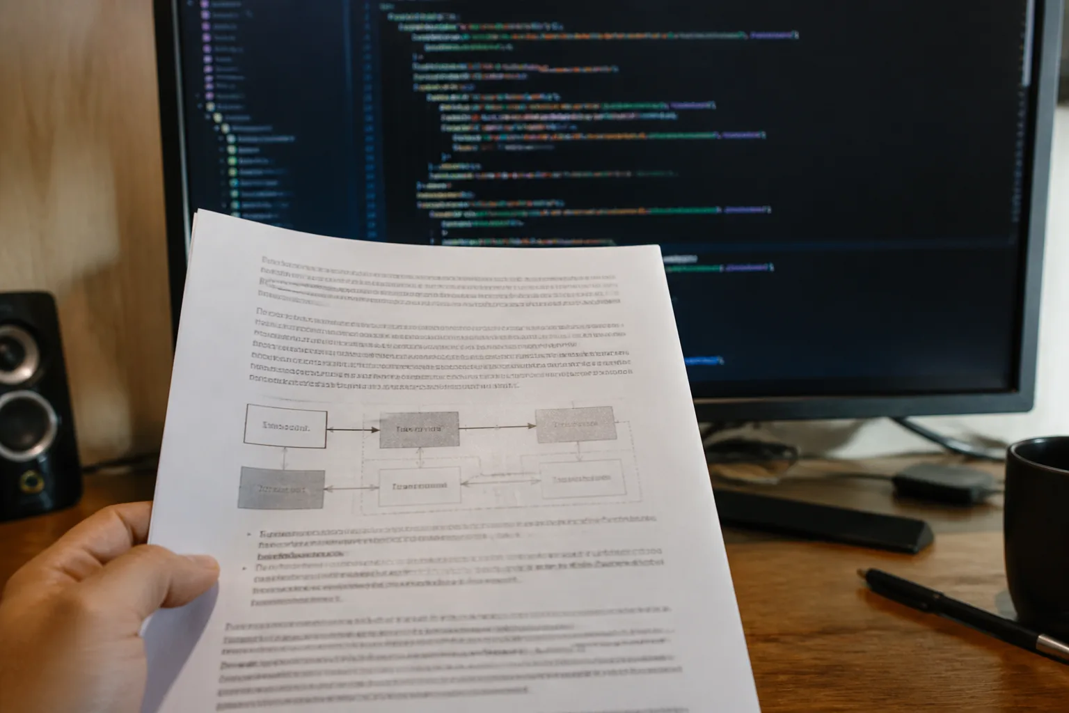 Code editor in the background and a photo converter in the foreground