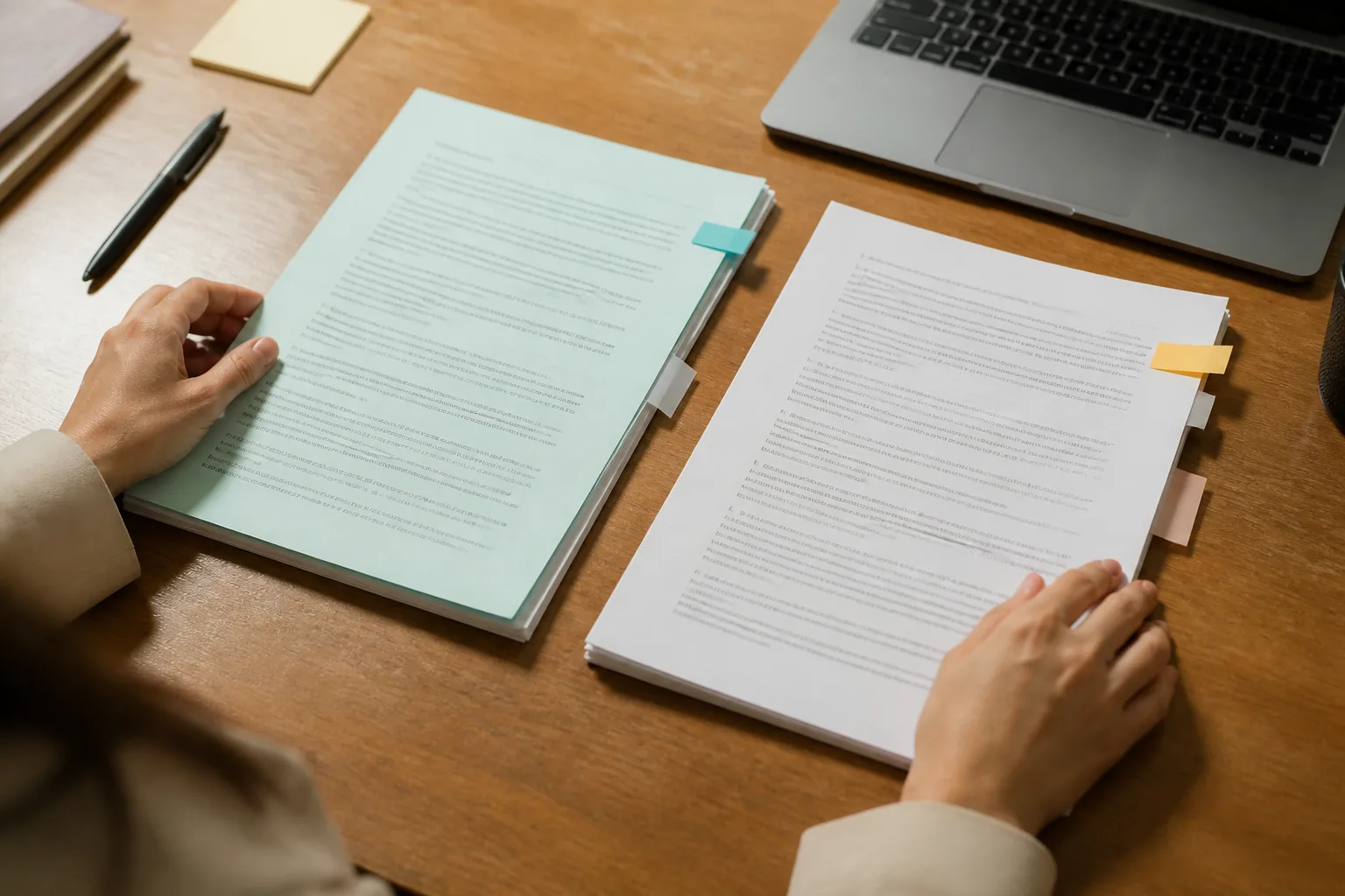 Two documents side by side for an OCR comparison
