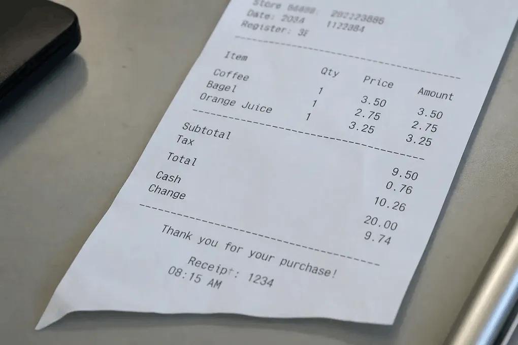Convert HEIC meal receipts for expense reports