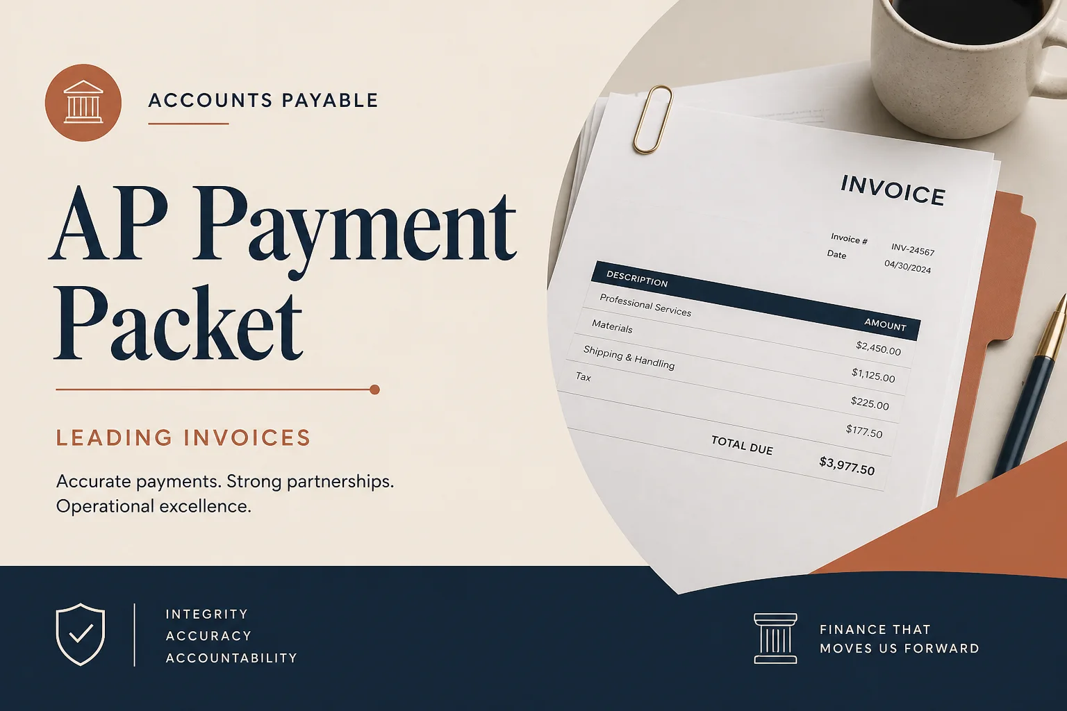 Organize AP payment packet PDF