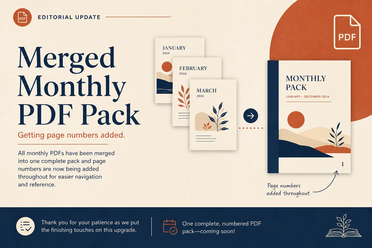 Add page numbers after merging PDFs