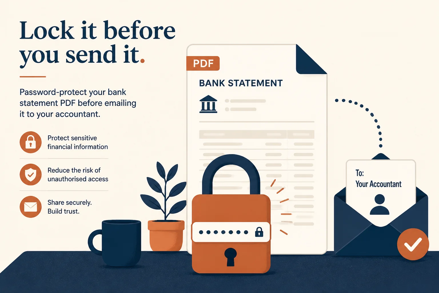 Password-protect statement PDF for accountant