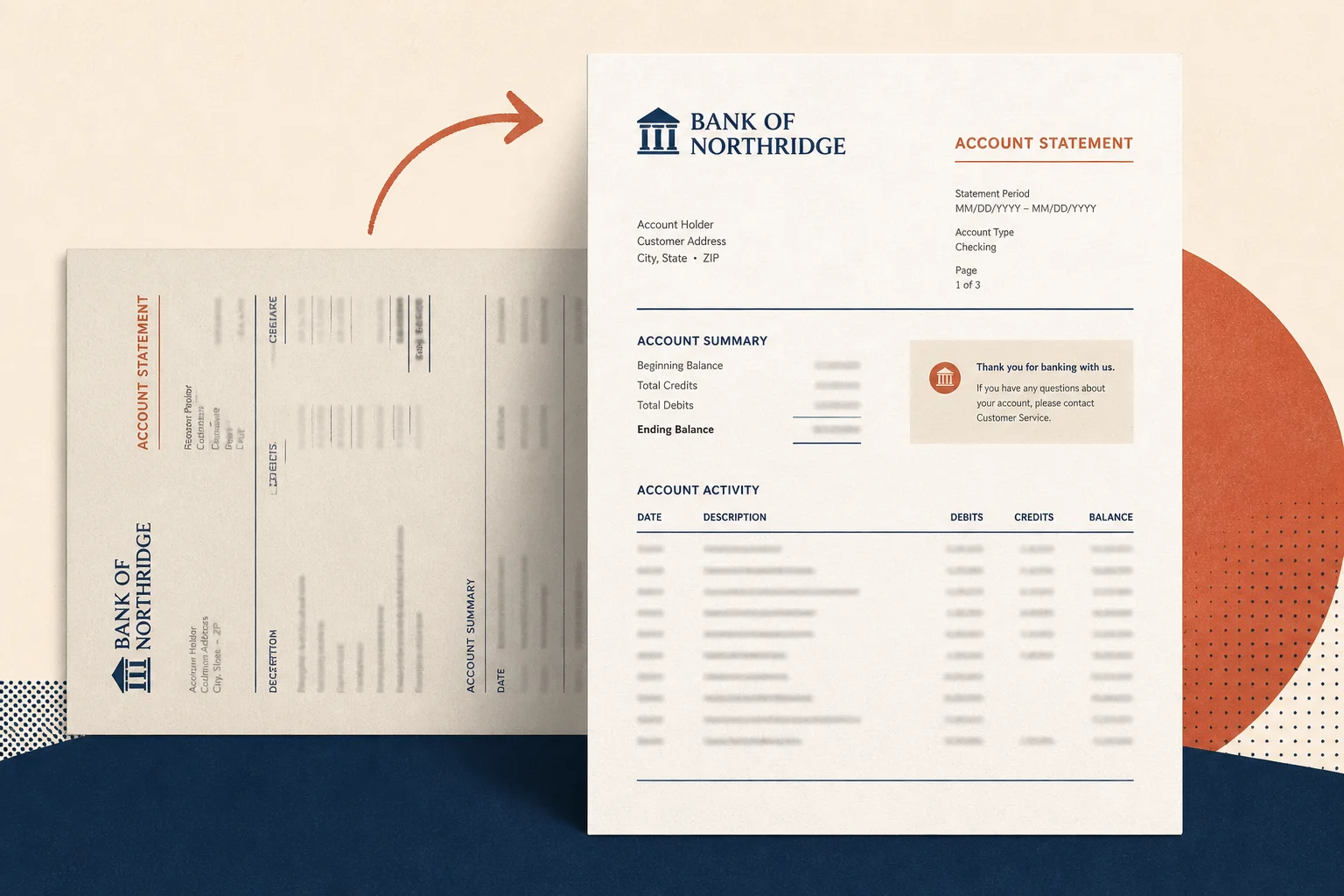Rotating a sideways bank statement PDF page