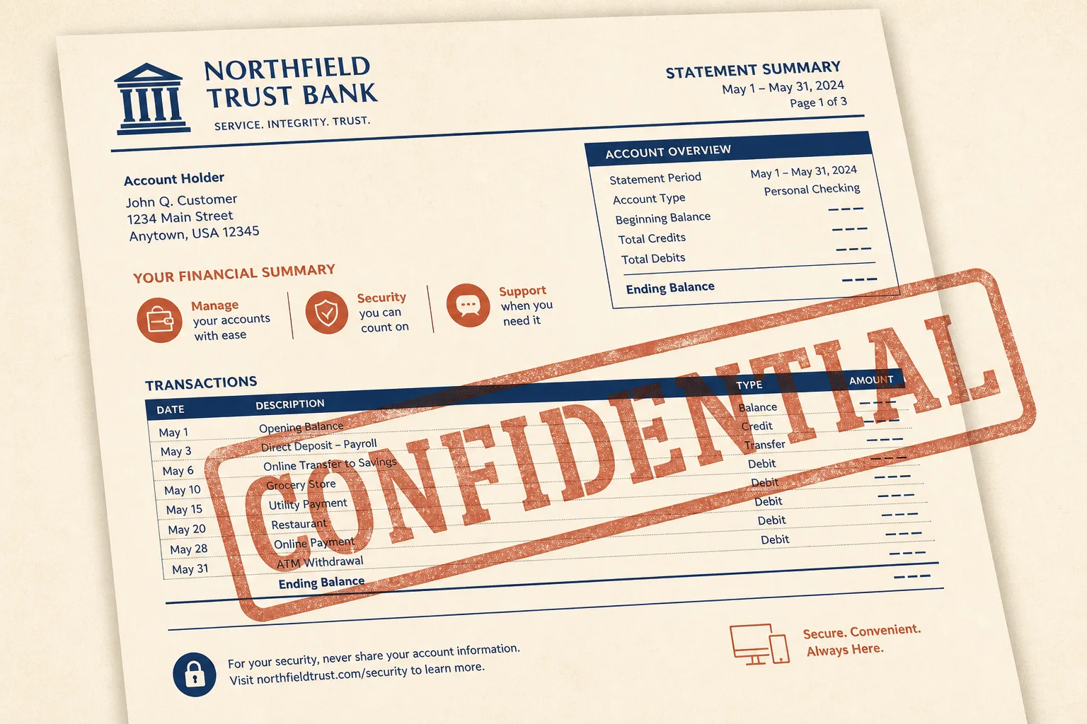 Adding a confidential watermark to a PDF