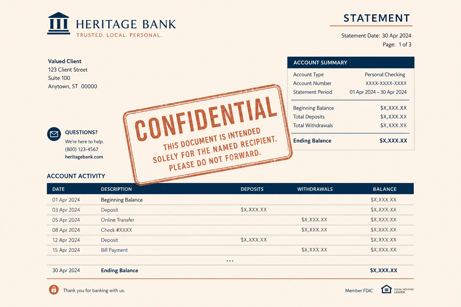 Watermark statement PDF confidential